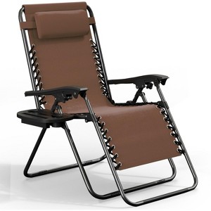 Nestl Zero Gravity Chairs, Reclining Camping Chair, Folding Outdoor Chair with Pillow & Cup Holder Tray - 1 of 4