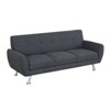 DOMETOUR Modern Upholstered Couch Black Gray Linen Sofa for Living Room - 2 of 4
