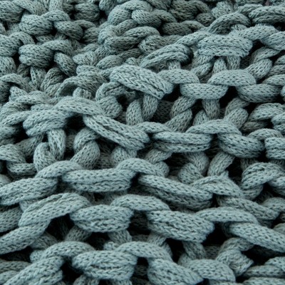 Reversible Chunky Knit Cozy Throw Blanket 50" x 60" - Ivy Green