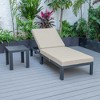 LeisureMod Chelsea Modern Outdoor Chaise Lounge Chair With Side Table - 3 of 4