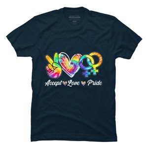 Adult Design By Humans Accept Love Tie-Dye Rainbow Pride By Marilynart T-Shirt - 1 of 2