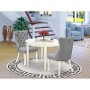 HomeStock 3-Pc Linen White Finish Round Solid Wood Top Dining Table Set - 2 of 4