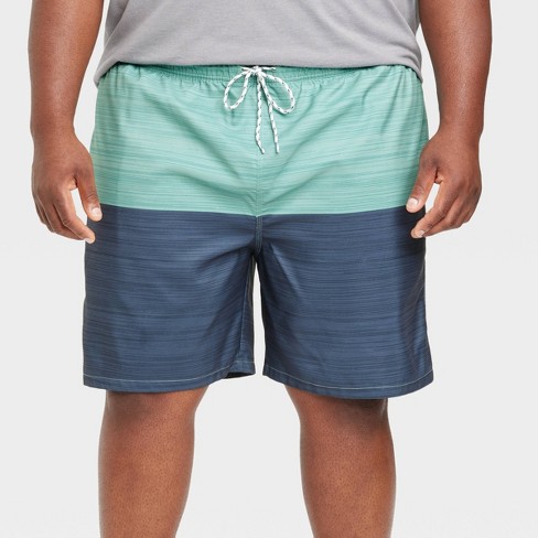 Men's Big & Tall 7 Colorblock Swim Shorts - Goodfellow & Co™ Blue 3XL