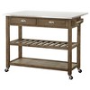 Hadley Kitchen Cart Island with Locking Wheels & Towel Rack - Boraam - 2 of 4