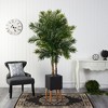Nearly Natural 70-in Areca Palm Artificial Tree in Black Planter with Stand - 3 of 4