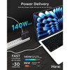 iHome 140W GaN Charger, 3 USB-C Power Delivery Ports & 1 USB-A, 4-Port Compact Wall Charger for Laptop, Black - 4 of 4