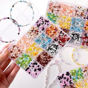 JDICTION Mixed Color Bead Kits (1 Box, 2900pcs) - Glass Seed Beads for Jewelry/Bracelet/Keychain Making Womens Accessories - 1 of 4