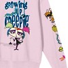 Growing Up Creepie Character Art With Logo Crew Neck Long Sleeve Cradle Pink Adult Sweatshirt - 3 of 3
