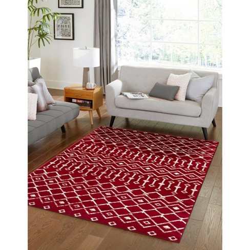 Morrocan good red designed rug