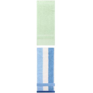 REGALWOVEN Striped Decorative Hand Towels for Bathroom Kitchen Gym 14" x 30"/13" x 29" 2 Pcs - 1 of 4