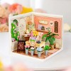 ROBOTIME 3D Puzzles DIY Miniature Dollhouse Fresh Flower Shop, Flower Shop Building Set Toys Playset, Decorative Ornaments, Pink, 6"*6.4"*6" - 3 of 4