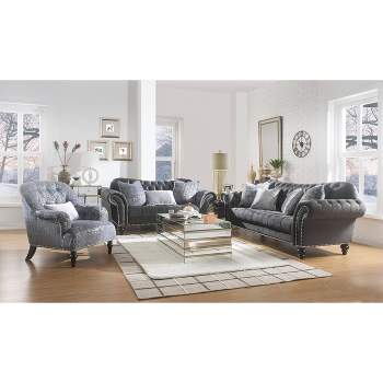 96" Gaura Sofa with Pillow Dark Gray Velvet - Acme Furniture