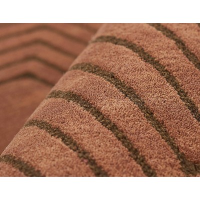 Copper Geometric Hand-Tufted Wool Runner Rug 2'6" x 8'