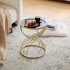 Vynxaria Black Mirror Top Side Table Gold Metal Frame, 15.75"Wx15.75"Lx19.5"H, Easy Assembly, Multi-Use for Indoor Decor - 4 of 4