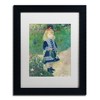 Trademark Fine Art -Pierre Renoir 'A Girl With a Watering Can' Matted Framed Art - 2 of 4
