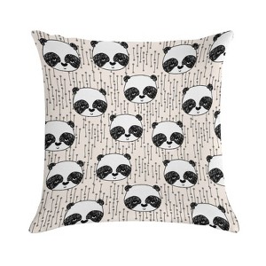Cute Panda Pillow Covers 18x18 Decorative Throw Pillows Soft Square Cushion Covers for Couch Sofa Bedroom - 1 of 1