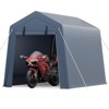 6x8 FT Outdoor Storage Shed,Portable Carport with Roll-up Zipper Door and Windows,Waterproof,Storage Sheds for Motorcycle,Bike,Firewood,Garden Tools - 2 of 4