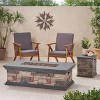 Christopher Knight Home Chesney Outdoor 50,000 BTU Lightweight Concrete Rectangular Fire Pit with Tank Holder, Stone Finish - 2 of 4