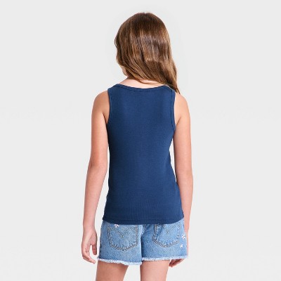 Детские Cat & Jack Girls' 'Sailboat' Graphic Tank Top - Cat & Jack™ Navy Blue M — фото 2