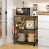 Itopfox Rolling Kitchen Microwave Cart, 3 Tier Mobile Stand with Storage, Utility Cart on Lockable Wheels, Coffee Bar Shelf Organizer for Living Room - 2 of 4