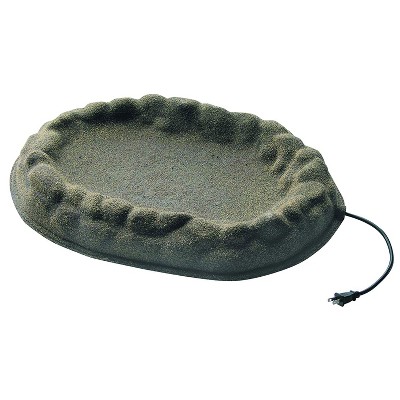 Farm Innovators FS-1 Four Seasons Outdoor Sand Coated Stone Like Heated Birdbath with Hidden Electrical Connection, 70 Watt, Gray