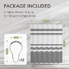 Bath Shower Curtain, Washable Cloth Black Shower Curtain Sets with 12 Shower Curtain Hooks, Fabric Rustic Black and White Striped Curtain - 2 of 4