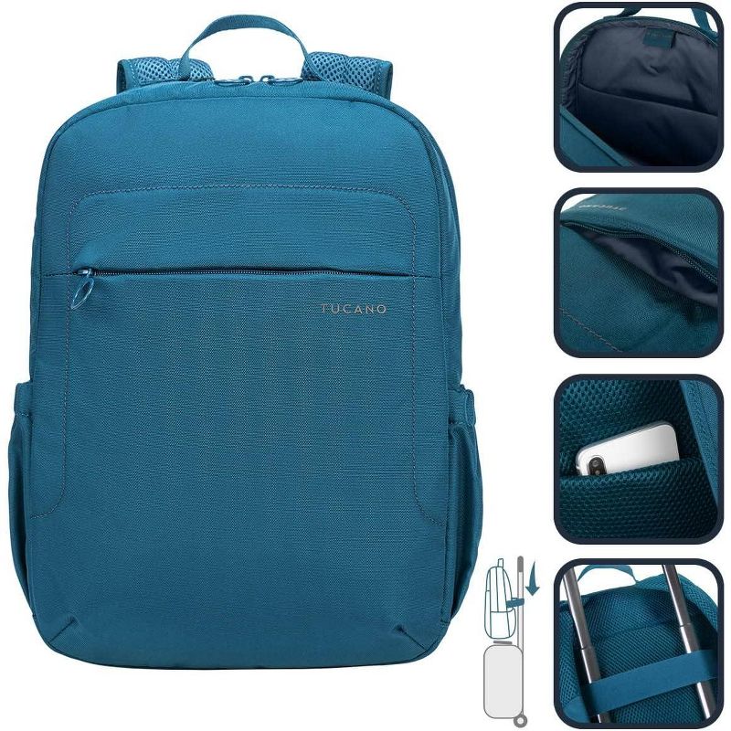 Tucano Lup Backpack in Technical Fabric for Notebook 13.3"/14, MacBook Air 13"/MacBook PRO 13"/MacBook PRO 14". Padded pocket inside, 1 of 6
