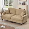 Mocamel Beige Chenille L-Shaped Sectional Sofa with Ottoman, 3-Seater Modular Couch Deep Seat with Flared Arms & Removable Skirt for Living Room - 2 of 4