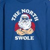Men's - Instant Message - Christmas Santa Claus North Swole Long Sleeve Graphic T-Shirt - 2 of 4