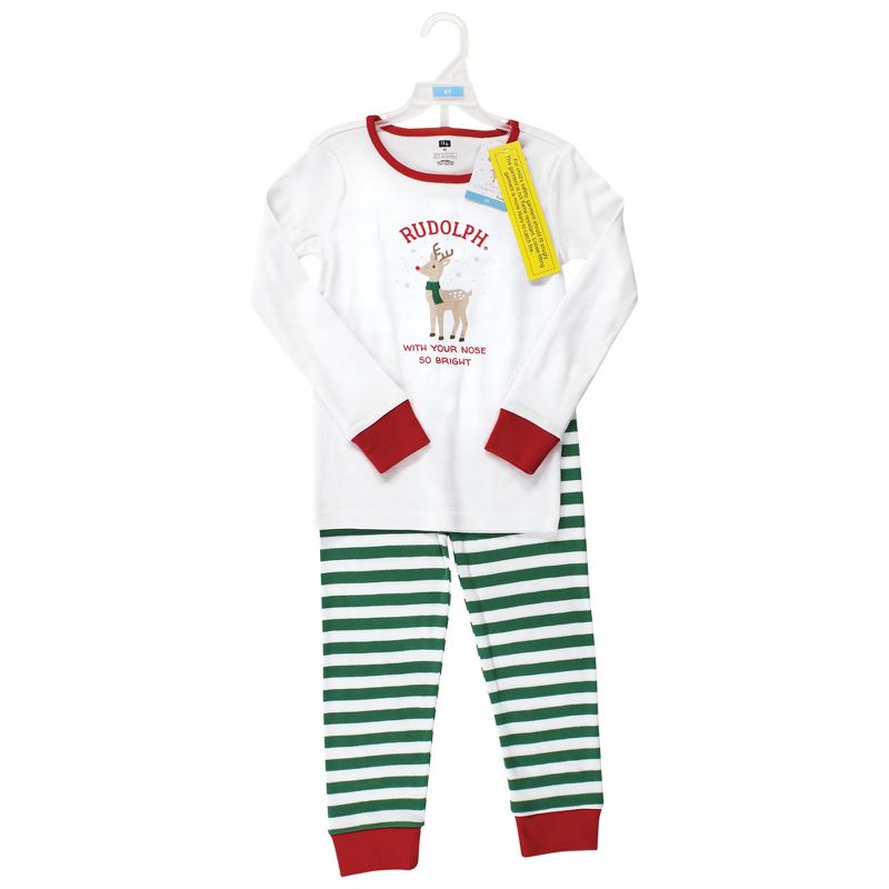 Hudson Baby Infant and Toddler Cotton Pajama Set, Rudolph, 2 of 5
