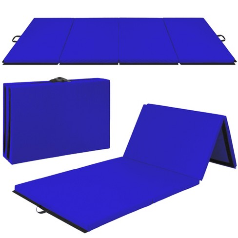 Best Choice Products 10ftx4ftx2in Folding Gymnastics Mat 4 Panel Exercise Workout Floor Mats W Handles Royal Blue Target