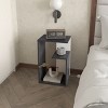 Syemin End Tables 2 Tiers Modern End Table, Accent Tables for Small Spaces, Narrow Storage Bed Side Table, Night Stands, Gray, 11.8"*15.7"*24.9" - 2 of 4