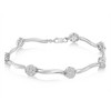 Haus of Brilliance Silver 1/4 Cttw Diamond Cluster Station & Twisted Bar Tennis Bracelet - 2 of 4