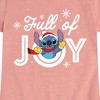 Girls' - Lilo and Stitch - Full Of Joy Christmas Fitted Short Sleeve Graphic T-Shirt - 2 of 4