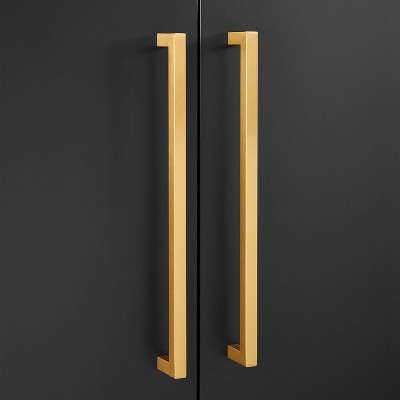 Everett Mid-Century Modern Black Accent Cabinet with Adjustable Shelf