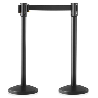 Jubilee Black Stanchion Queue Posts 6.5' Retractable Belt Crowd Control Barrier