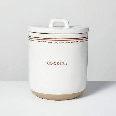 Holiday Stripes Stoneware Cookie Jar Red/Green - Hearth & Hand™ with Magnolia