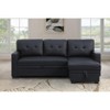 TiramisuBest Dark Gray Convertible Sectional Sofa with Pull-Out Chaise, Storage Ottoman, Twin Sleeper, Living Room Furniture - 2 of 4