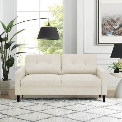 3 Seat Streamlined Upholstered Sofa Couch with Removable Back and Seat  Cushions and 2 pillows, Beige-ModernLuxe