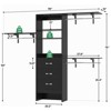 Besiost 96-In Closet Organizer with Wood Drawers, Closet System with Hanging Rods and Storage Shelves - 4 of 4