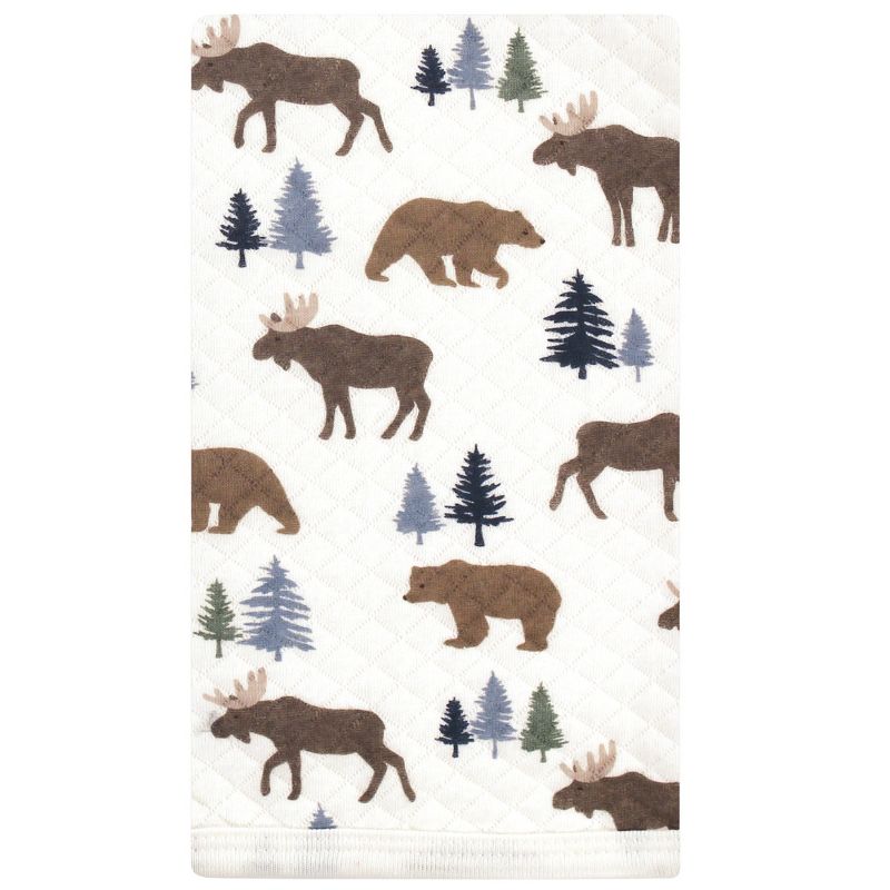Hudson Baby Infant Boy Quilted Burp Cloths 10pk, Moose Bear, One Size, 3 of 8