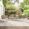 Modern Outdoor 3PCS Chat Set, Lightweight 2 Club Chairs and 1 Loveseat, Chat Chair with PP Frame and Polyester Cushions-Coolbibila - 3 of 4