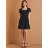 Allegra K Women's Printed Summer Casual Square Neck Short Sleeve Fit and Flare Dress - 2 of 4