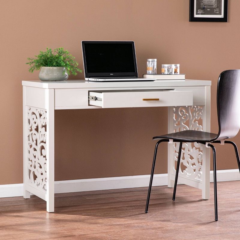 Lausk Desk with Storage Light Gray - Aiden Lane, 5 of 13