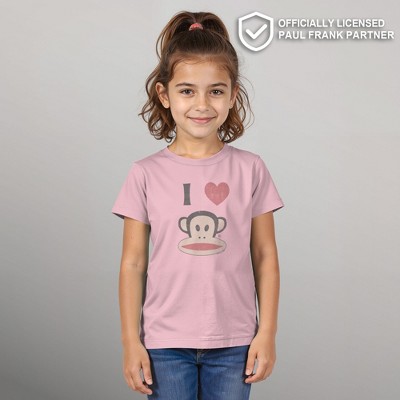 Paul Frank Girl's Paul Frank Distressed I Heart Julius T-Shirt - Light Pink - Large — фото 2