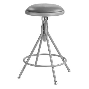 24"-30" Height Adjustable Heavy Duty Vinyl Padded Swivel Steel Accent Barstool Gray - Hampden Furnishings - 1 of 1