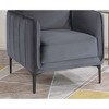 Velvet Upholstered Accent Chair with Vertical Channel Tufting, Plush Cushion and Metal Legs - 4 of 4