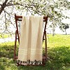 Linum Home Textiles 2pc Luxe Herringbone Pestemal Beach Towel Beige : Microfiber, Machine Washable, Non-Slip Backing - 3 of 3