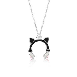 Chanteur Hypoallergenic Kids Jewelry Accessories Earphone Black Crystal White Gold Palladium Plating Necklace Pendant - 1 of 1