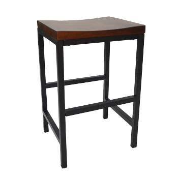24" Ira Counter Height Barstool Metal/Chestnut - Carolina Chair & Table
